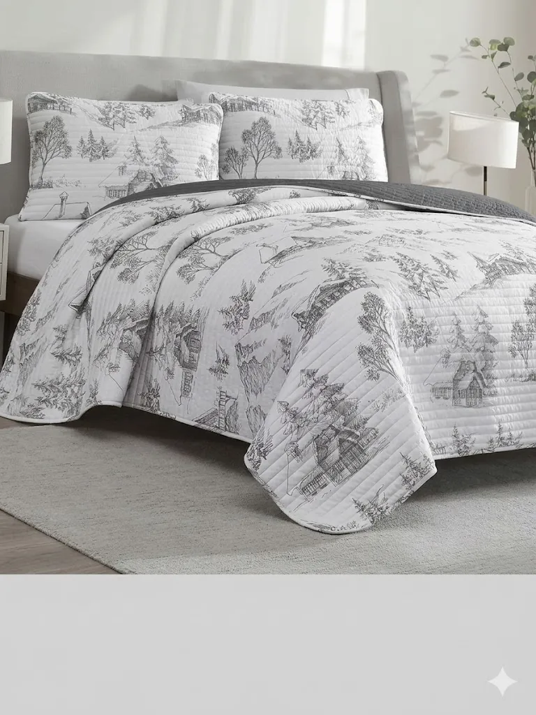 JUEGO DE EDRECOLCHA (3 pzs. fundas incluidas) (Paisaje)